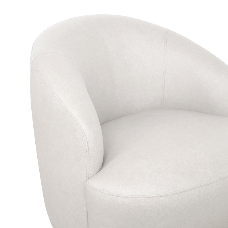 Chaise d'appoint pivotante rembourrée en polyester Lukas, Crème