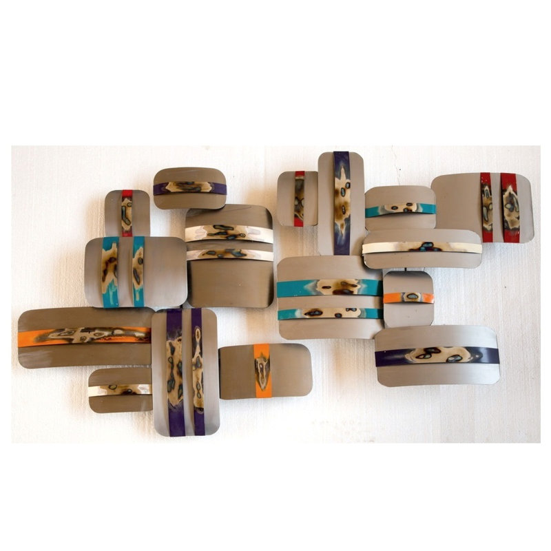 Equivalence Handmade Abstract And Geometric Wall Decor on Metal