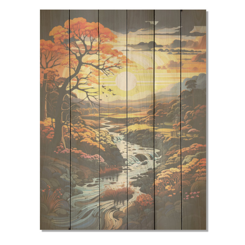 Art naturel sur bois de pin naturel, H 40 po x l 30 po