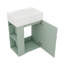 Meuble-lavabo mural de 20 po avec lavabo, unité de rangement simple comprenant une armoire et 2 tablettes de rangement à gauche-1088186578