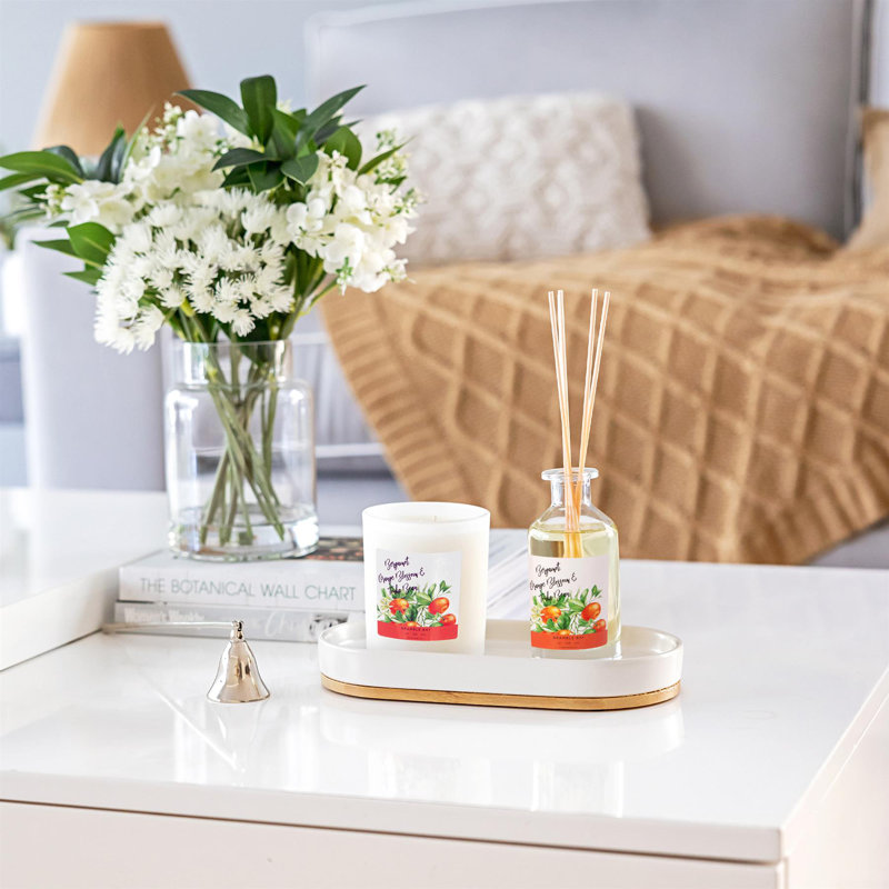 Bath & Body Scented Candle & Diffuser Set - 300g/170ml - Bergamot, Orange Blossom & Tonka Bean - 2pc