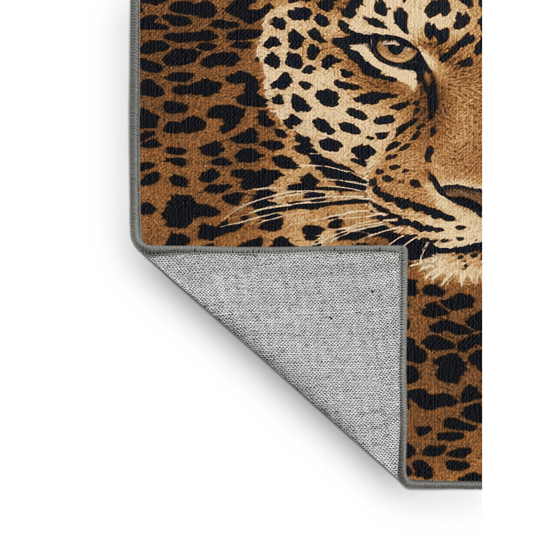  Tapis lavable à motif de gros chats léopard, Rectangle de 5 pi x 8 pi