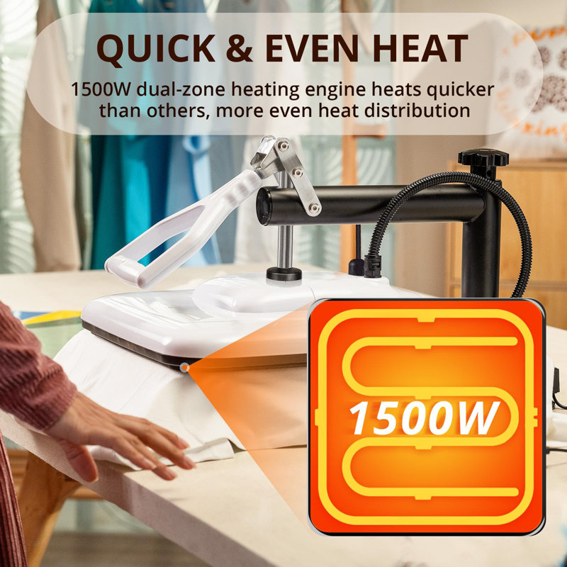 White and Black Swing Away Heat Press Machine for T-Shirts