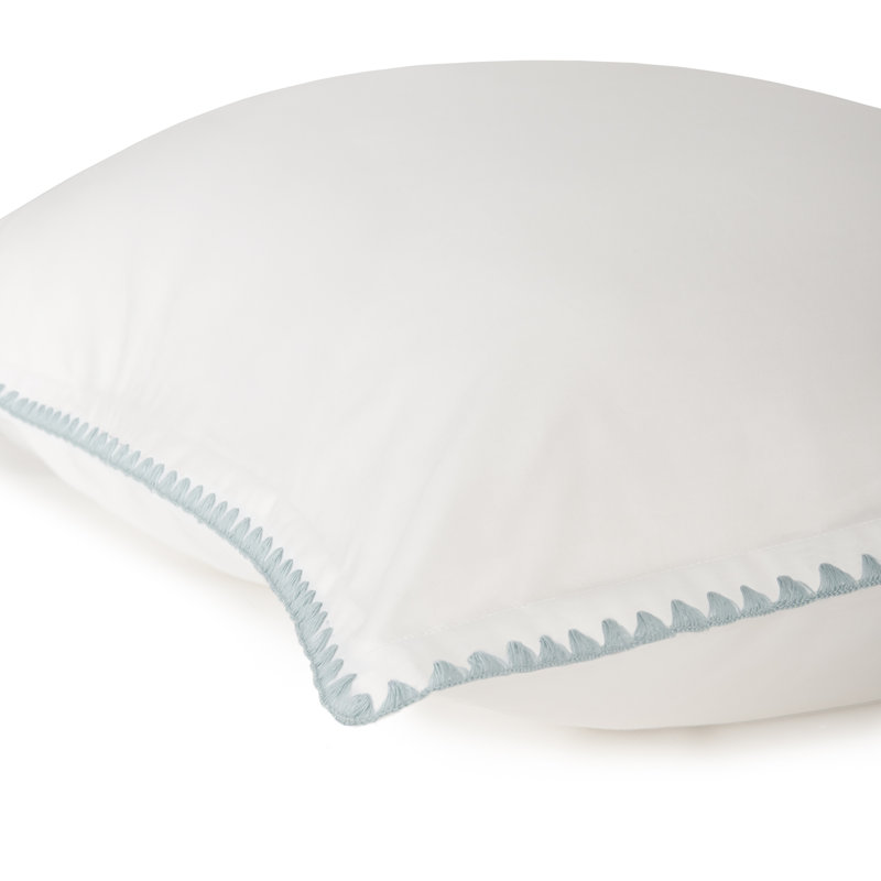 POPPY Sham, Euro, white/ aqua