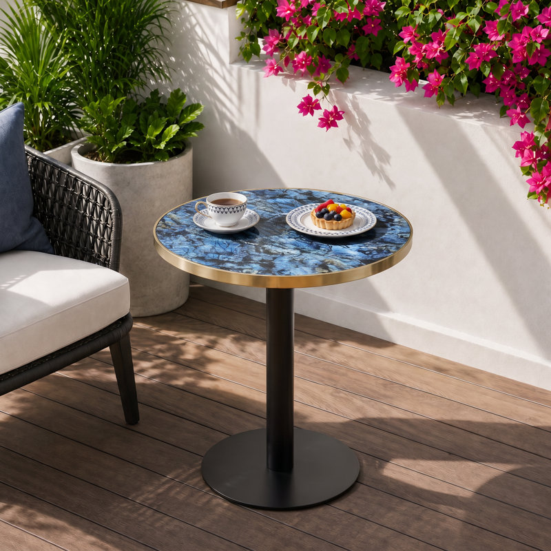 Table bistro 23,6 po Modern Luxury, Blue/Black