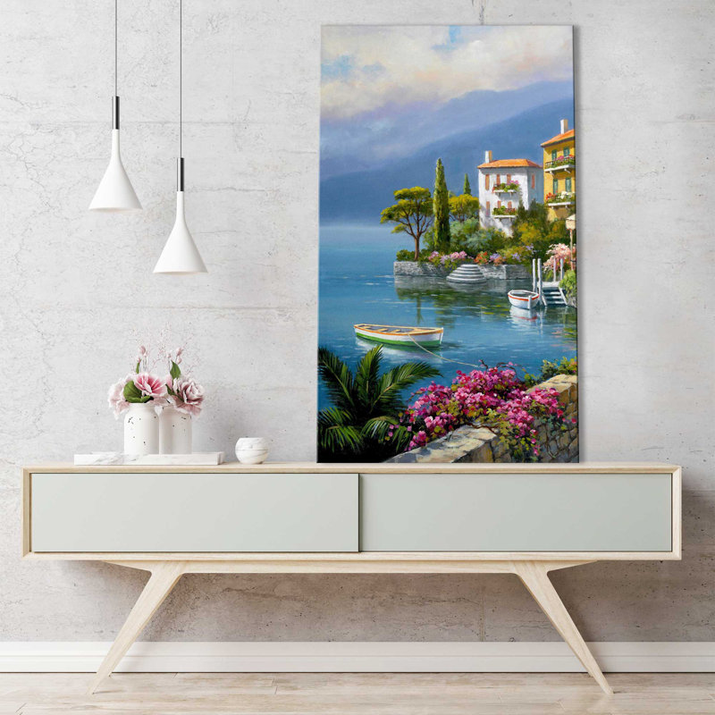 Seaside Bistro Café I par Sung Kim - Peinture, Toile tendue, H 60 po x l 36 po x P 1,5 po