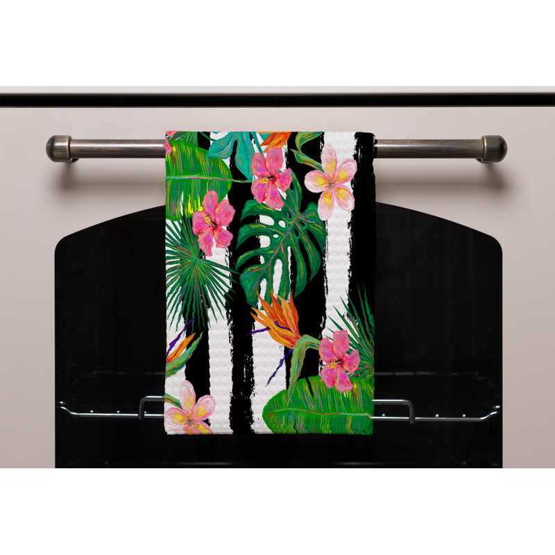 Cotton Stripe Waffle Tea Towel Kitchen Towel