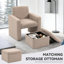 Chaise d'appoint rembourrée avec repose-pieds avec rangement-1499218403
