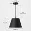 1-Light 12"W Matte Black Modern Cone Pendant for Kitchen Island-131458331-129755244