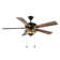 52"W Bianet 5 - Blade Stained Glass Ceiling Fan with Remote Control and Light Kit Included