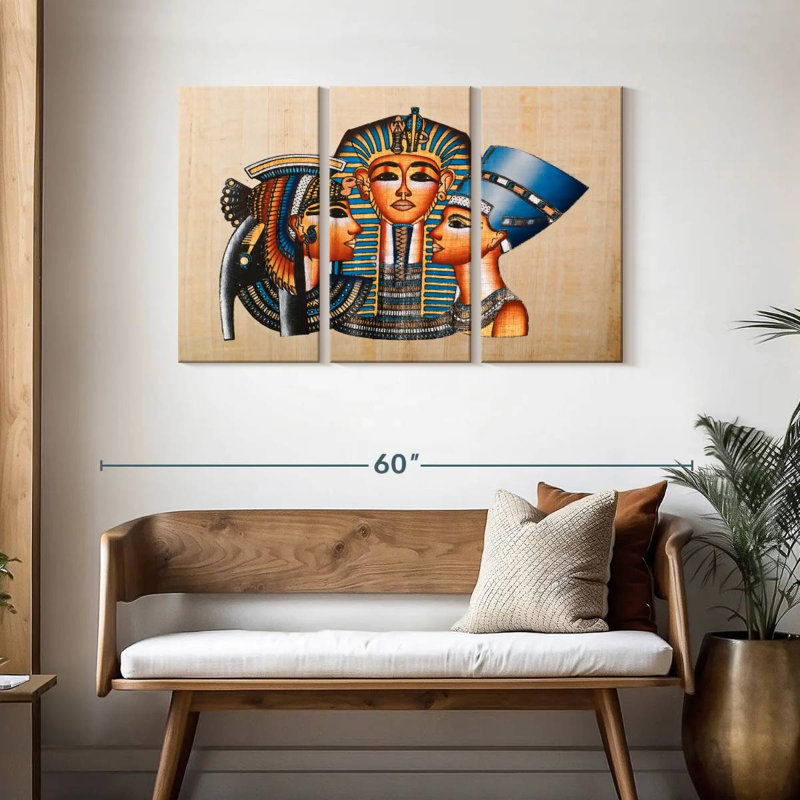 Leisha King Tut et Néfertiti, H 28 po x l 45 po