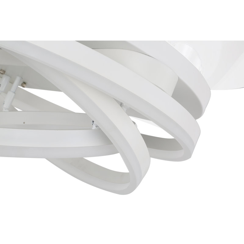 Ventilateur de plafond moderne blanc à abat-jour 42 "avec lumières et télécommande Orren Ellis, Blanc