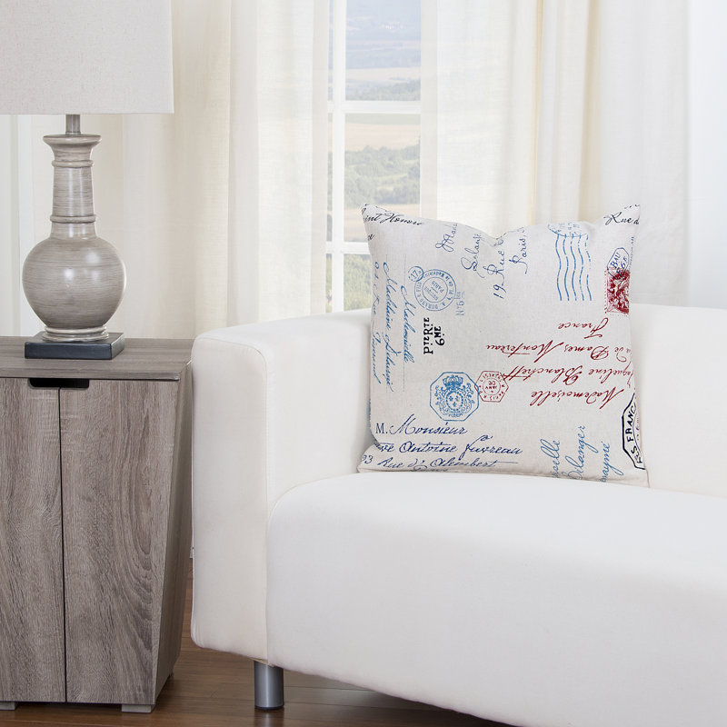 Postscript Square Pillow Cover & Insert, 16" H x 16" W x 6" D