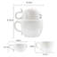 Tasse empilable en céramique blanche Kawaii (16 oz / 450 ml) - avec poignée, va au lave-vaisselle et au micro-ondes, idéale pour le café / thé