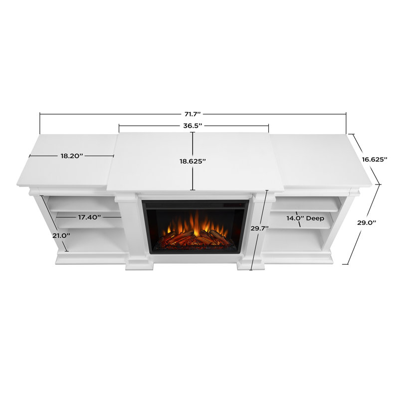 Fresno TV Stand with Fireplace, White
