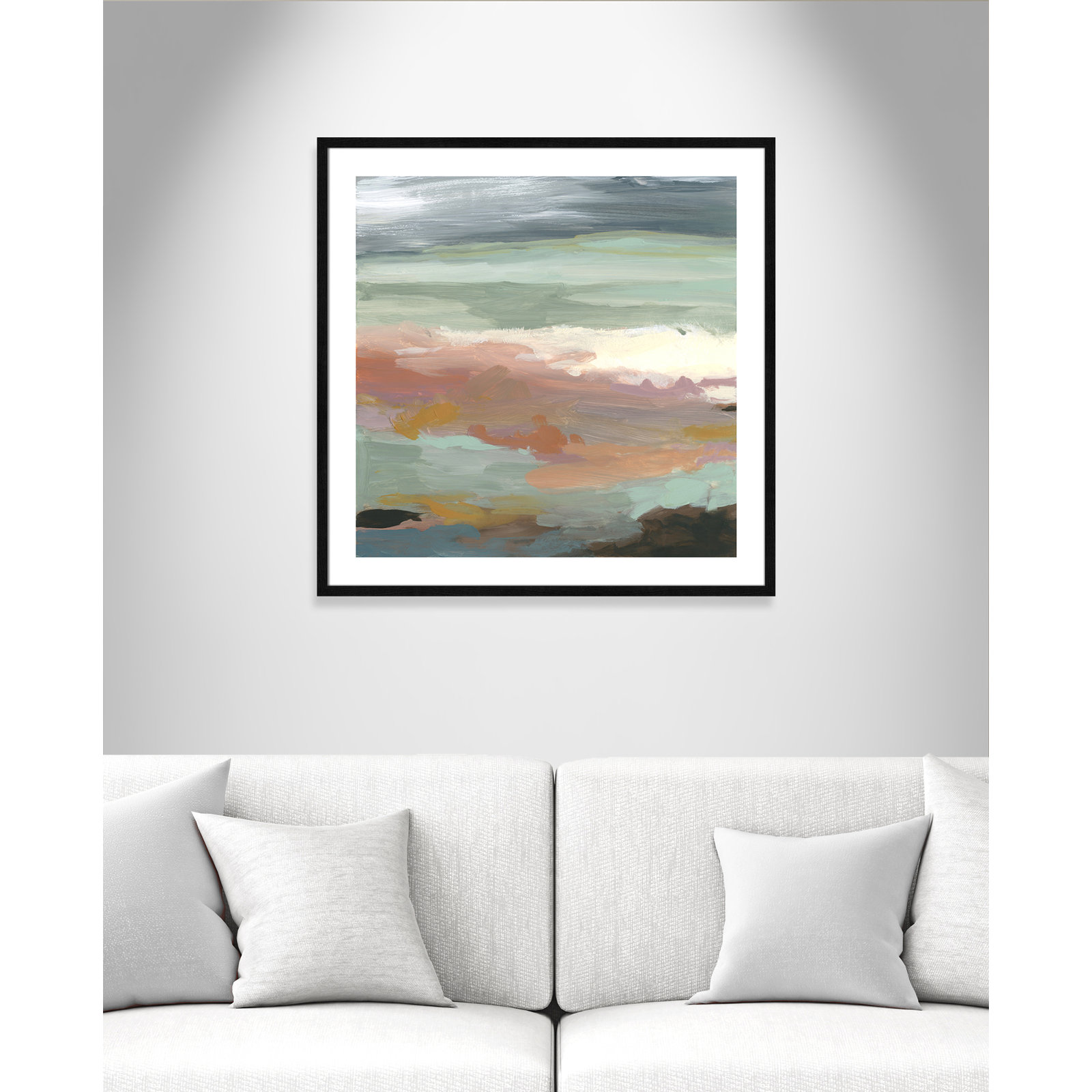 Picture Framed Paper, 33.25" H x 33.25" W, Black Wood