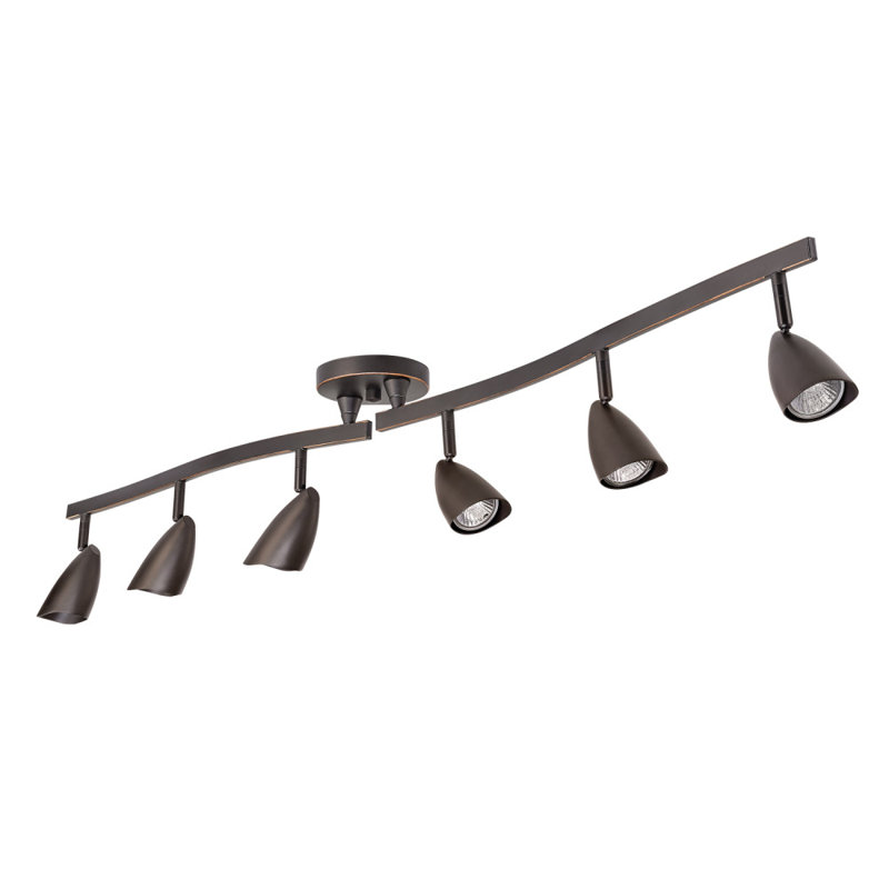 Ensemble de rail d'éclairage 6 lumières Grayson, Bronze huilé