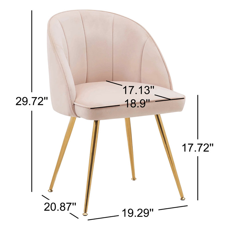 Chaise d'appoint rembourrée en velours Cohen, Rose