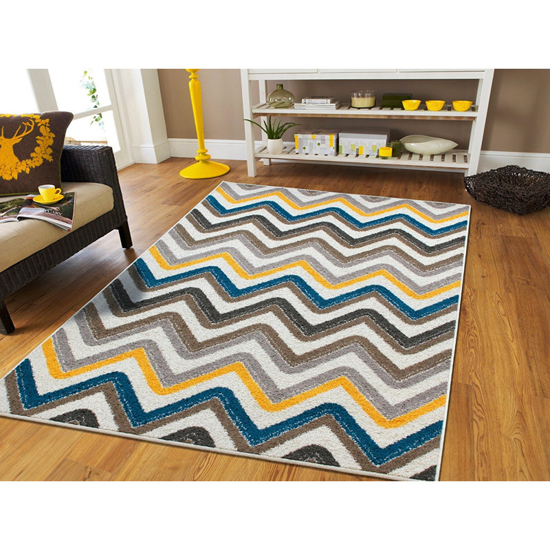 Tapis crème en laine Truesdale, Rectangle 7 pi 8 po x 10 pi 6 po