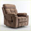 Fauteuil inclinable électrique inclinable en velours 26 po avec massage Chauffage | Noyer brun