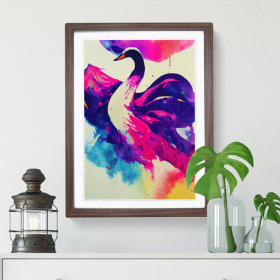 Swan in Watercolour - Framed Print