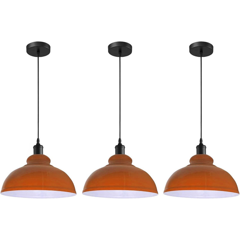 3 - Light Dome Pendant, Orange
