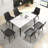  Juvan 7-Piece Modern Rectangular Sintered Stone Dining Table Set With 6 Faux Leather Chairs-642953234-642953233