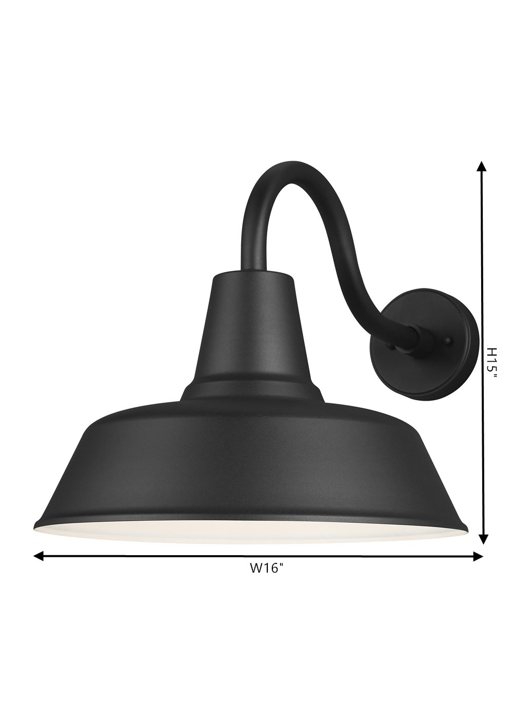 Blakeston Single Light Bell Outdoor Wall Light, No, Black, 15" H x 16" W x 16" D