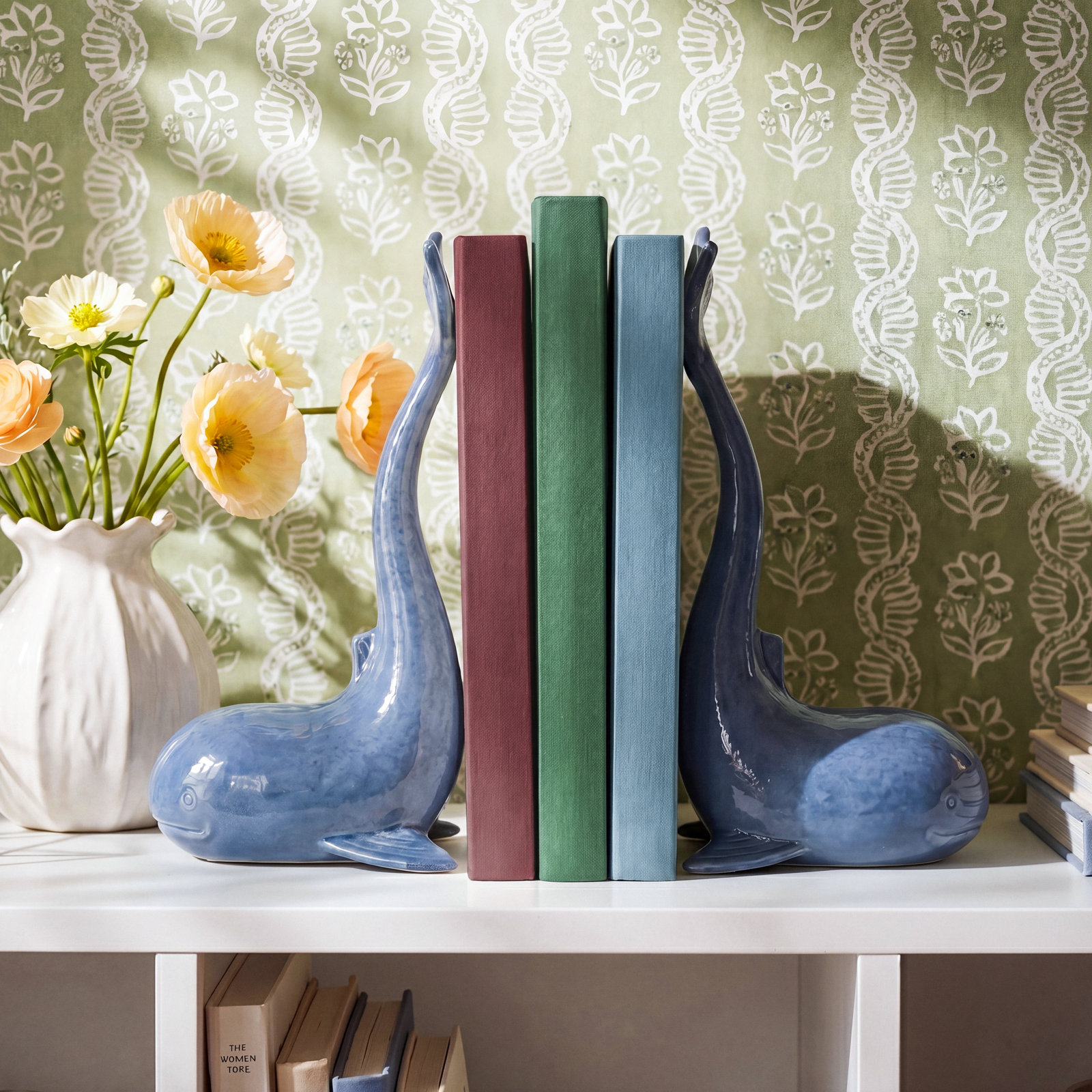 Metal Dolphin Decorative Bookends