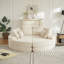 Fauteuil inclinable rond en velours côtelé de 78,5 pouces, convertible en deux fauteuils inclinables, canapé-lit 2 en 1 et coussins décoratifs avec cinq coussins décoratifs-2117003471