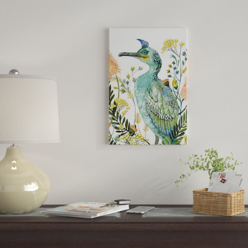 « green oiseau » par lesia binkin, impression sur toile, H 26 po x l 18 po x P 1,5 po, Pas de tapis, Toile tendue
