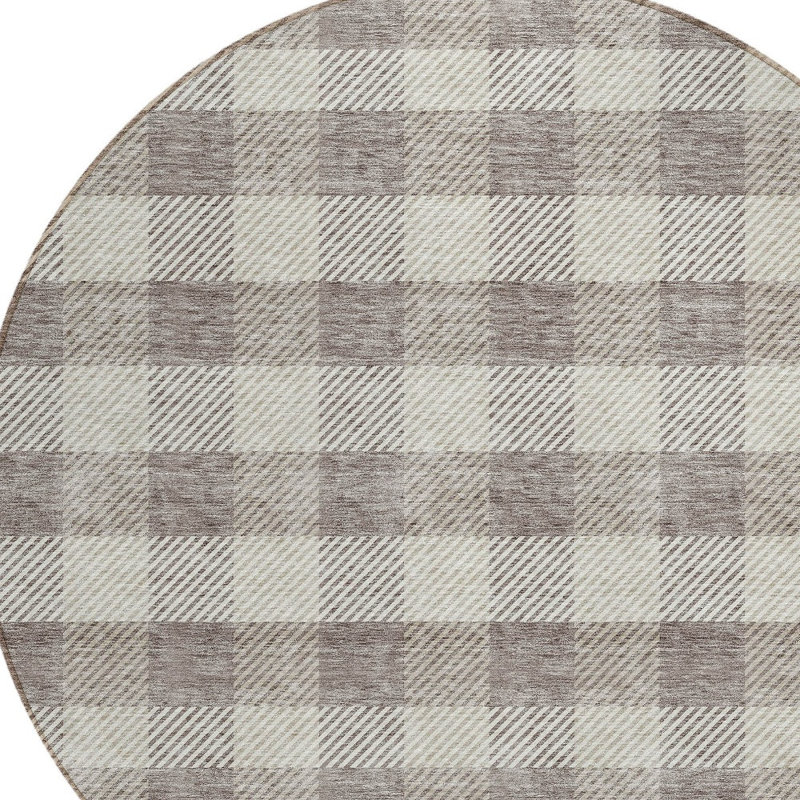 Tapis rond 8 po gris