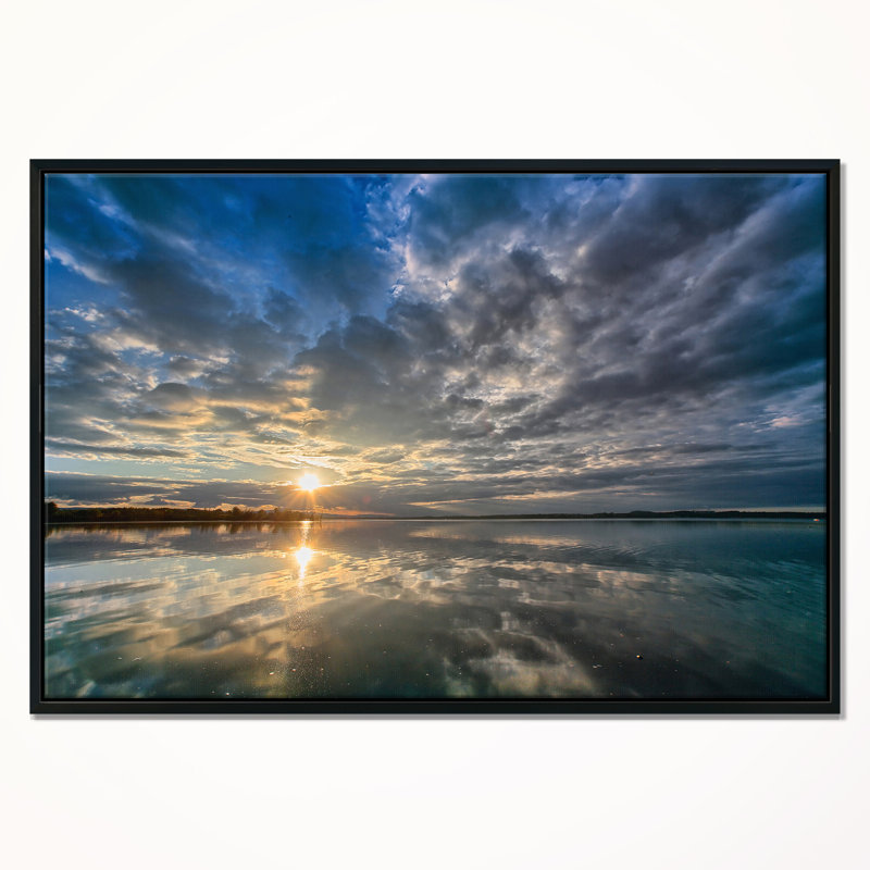«Sunset with Dramatic Sky and Sea», reproduction de photo sur toile tendue, H 12 po x l 20 po x P 1 po