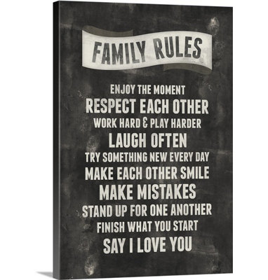 « family rules » par kate lillyson, art textuel