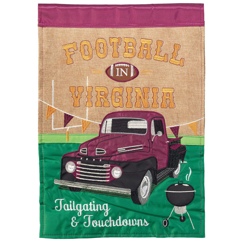 Alarico Double Sided 18 in. H x 13 in. W Polyester Garden flag, Maroon, Virginia
