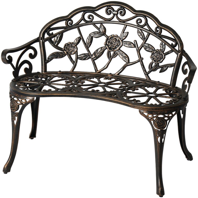 CIYOUNG Patio Cast Aluminum Garden Loveseat, Bronze - Wayfair Canada