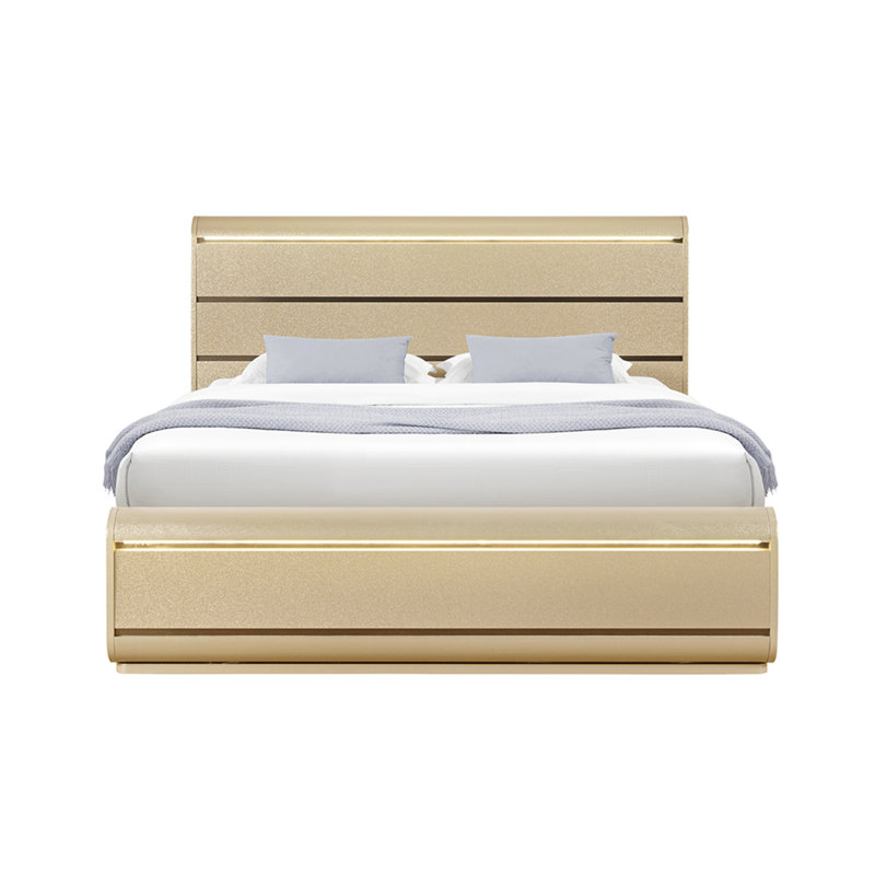 GIGI GOLD QUEEN BED WITH LED LIGHTS