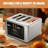 WHALL 4‑Slice Touchscreen Toaster, Digital Countdown Timer, 6 Bread Modes and Browning Shade Settings