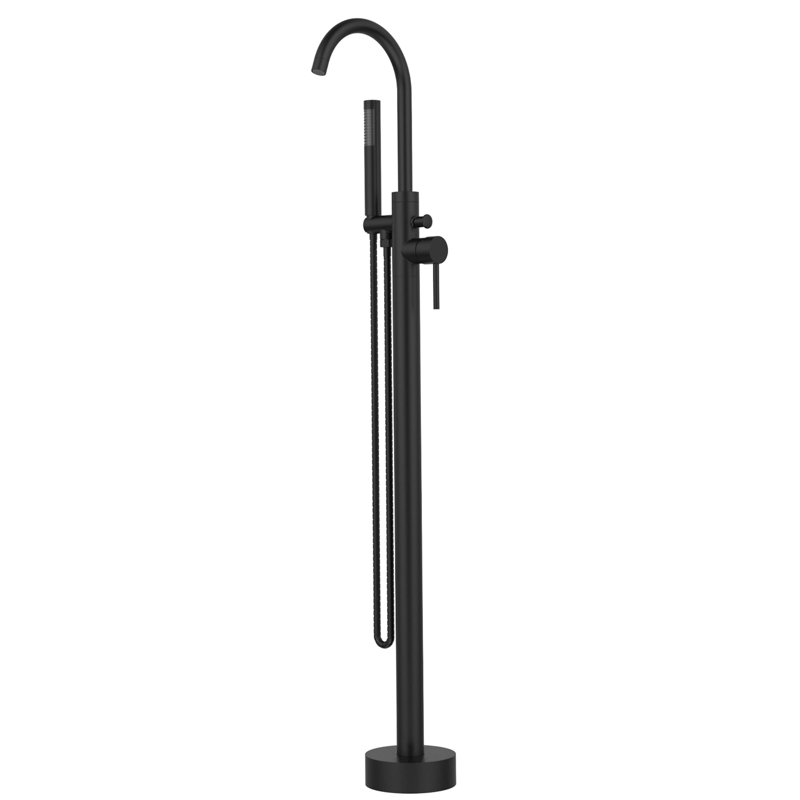 1 Handle Floor Clawfoot Tub Faucet with Diverter, Matte Black