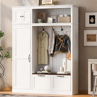 Hall Tree 59'' Wide With Bench And Shoe Storage