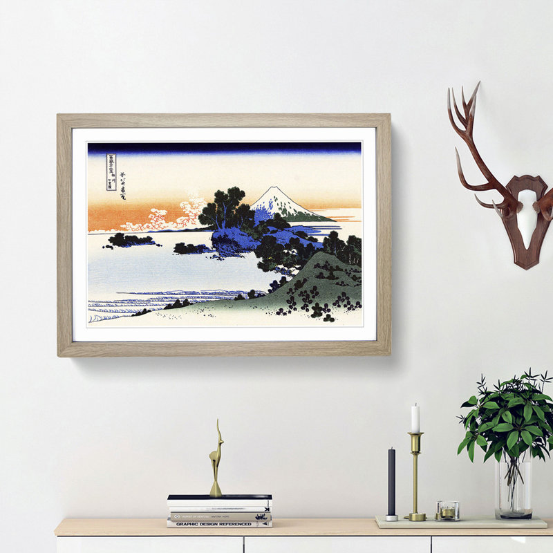Shichiri Beach by Katsushika Hokusai - Framed Print, 48cm H x 65cm W x 2cm D, Oak Framed