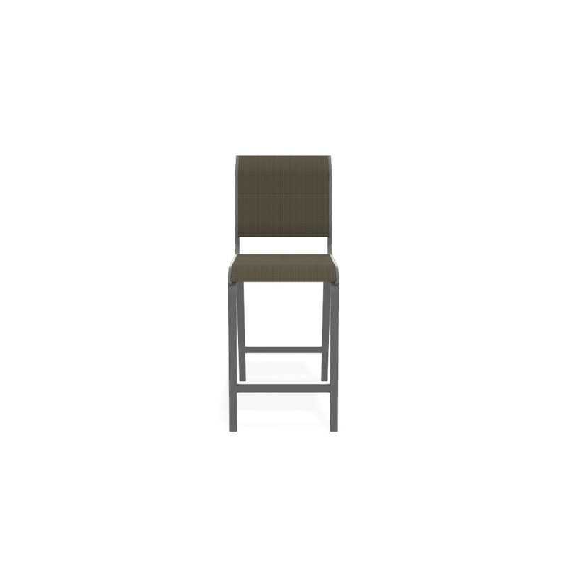 Tabouret de bar 26 po Holna, Tweed Sunbrella® brun, Graphite texturé