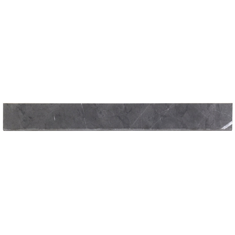 24" x 3" Porcelain Bullnose Tile Trim, Dark Gray