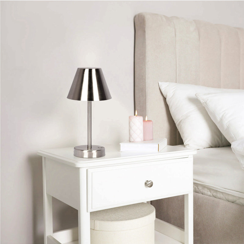 Elegance Rechargeable Led Table Lamp Brushed Nickel Led Touch Switch