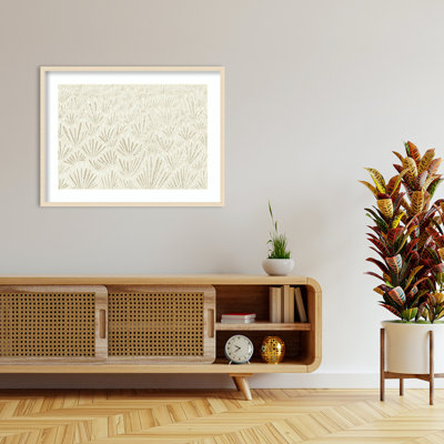 «Calming Essentials Meadow Neutral White» par Annick Wood, reproduction d'art encadrée