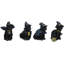 Ensemble de 4 mini figurines d'Halloween chats noirs avec chapeaux de sorcière