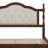 Queen Pine Wooden Bed With Upholstered Headboard And Panel Footboard, With Bed Rail Support Feet And Central Platform Support Feet
