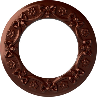 Endurathane Ribbon with Bow Ceiling Medallion, 12 1/4"OD x 7 1/2"ID x 7/8"P (Fits Canopies up to 7 1/2"), Hand-Painted Antique Copper Finish