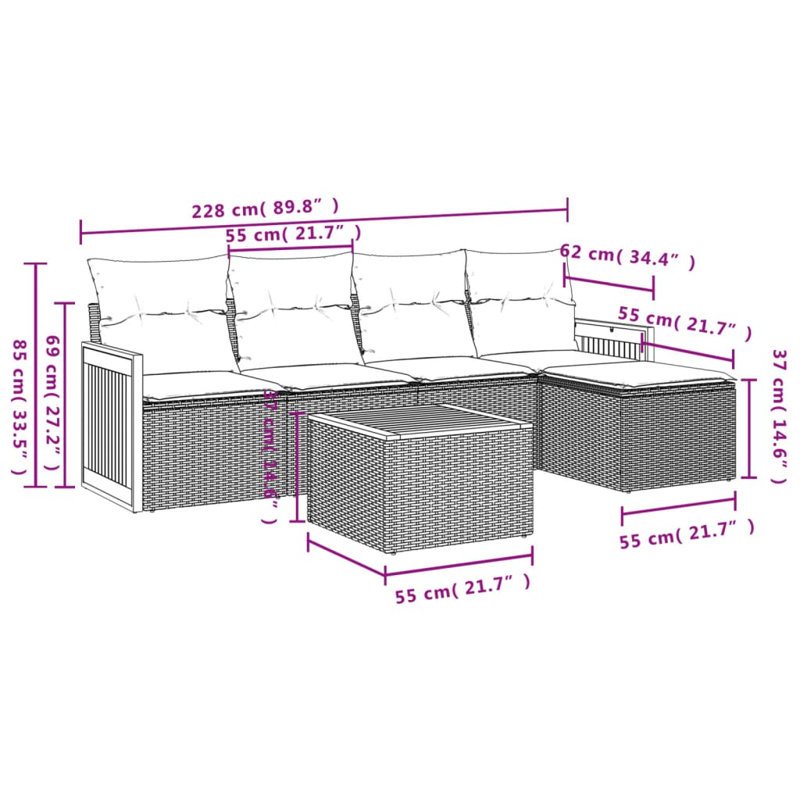 Vidaxl Garden Sofa Set Beige