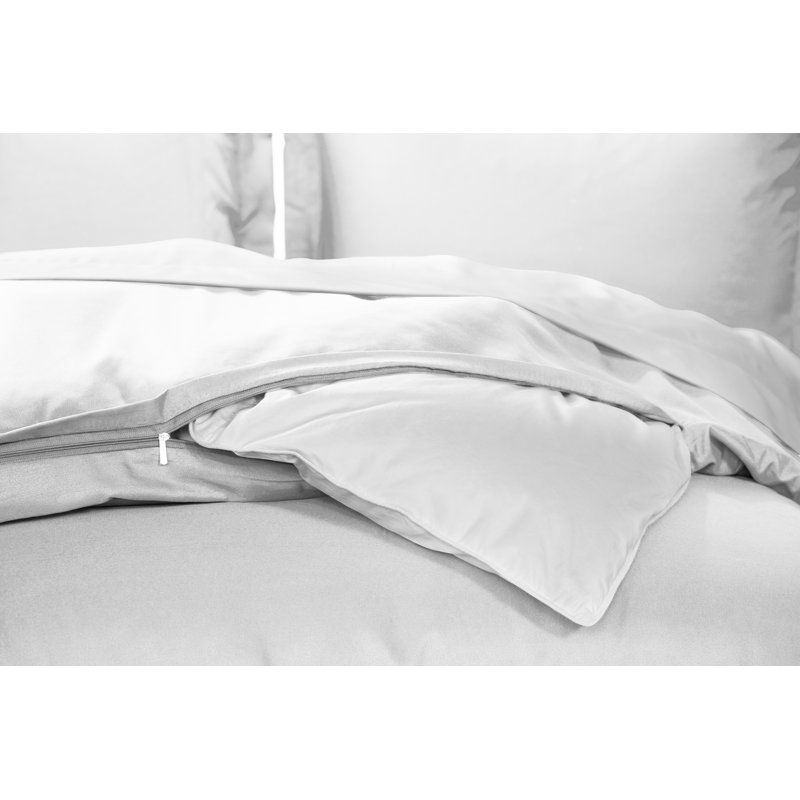 Ensemble de housse de couette en microfibre super doux, Blanc, Housse de couette pour grand lit + 2 taies décora